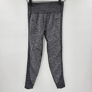 Gymshark hyper amplify heathered black gray leggings medium booty contour